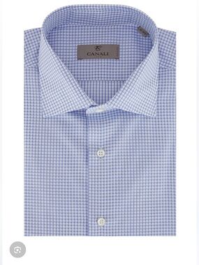 CANALI micro check cotton , dress shirt, size 16 1/2